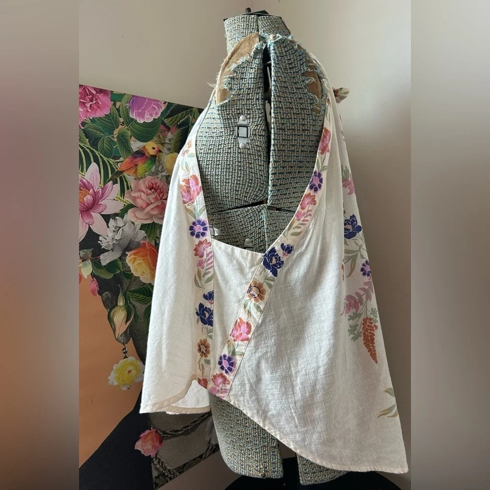 FREE PEOPLE EMILY TOP. BOHO CHIC, GORGEOUS, FLATTERING, Sz. L. 100% COTTON